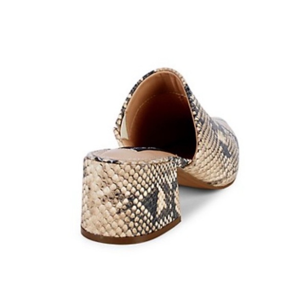 STEVEN NEW YORK by Steve Madden Selma Snake Print Pointed Toe Block Heel Mules - Picture 3 of 11